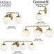 Cornwell 3 Light 23 inch Aged Brass Bath Vanity Wall Light